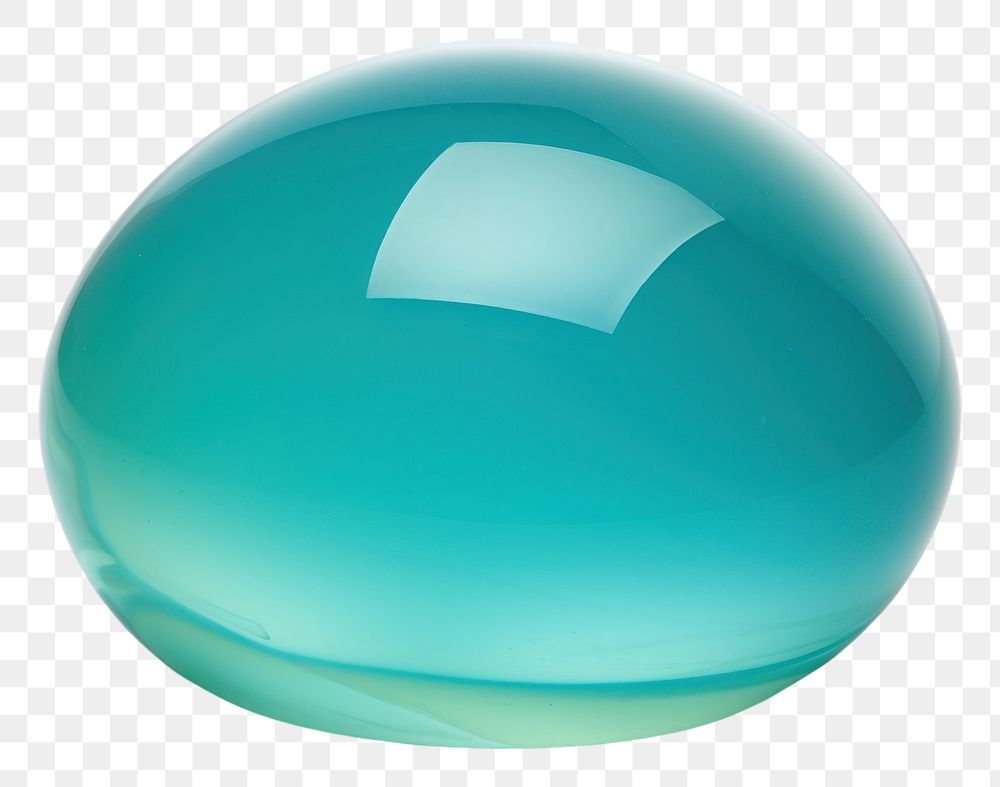 PNG Bigger gel turquoise sphere white background. AI generated Image by rawpixel.