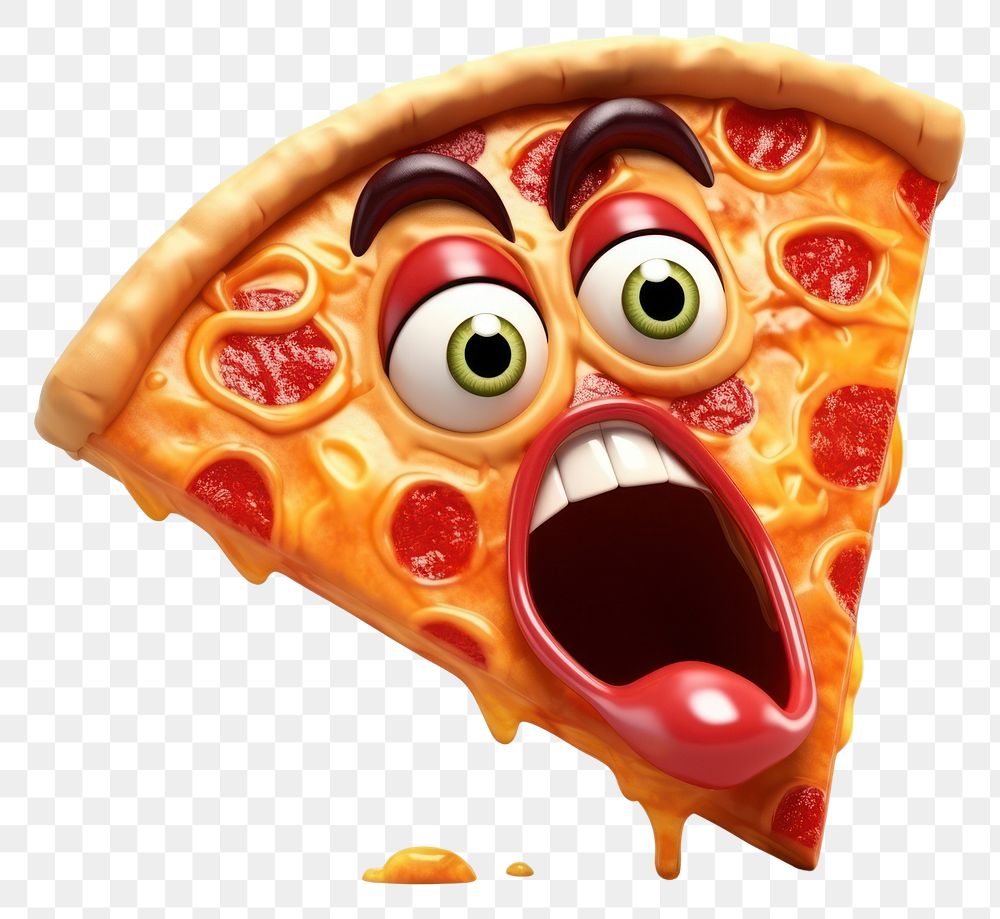 PNG  Pizza slice cartoon food white background. AI generated Image by rawpixel.