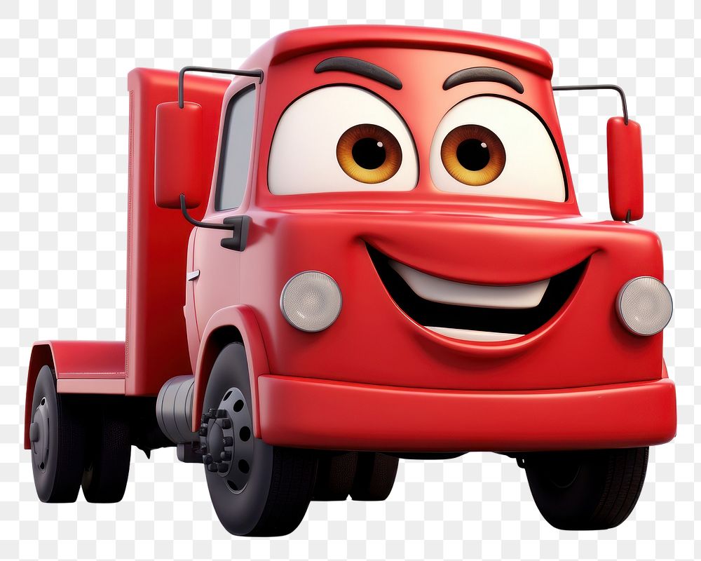 PNG  Red truck vehicle cartoon white background. AI generated Image by rawpixel.