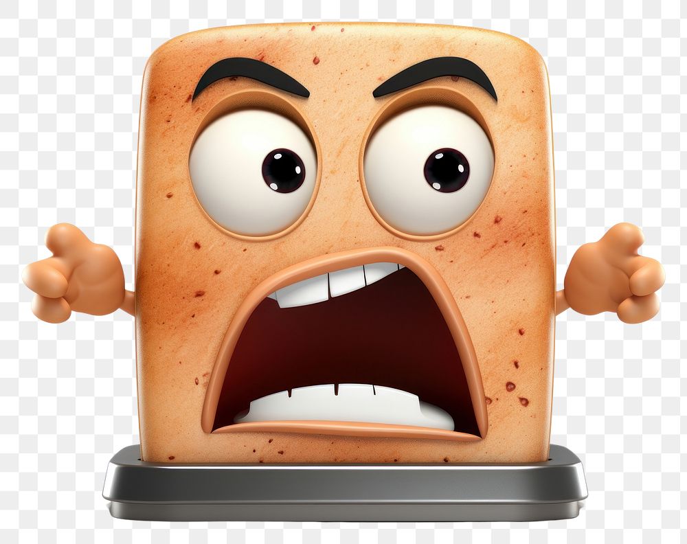 PNG  Toaster cartoon face white background. AI generated Image by rawpixel.