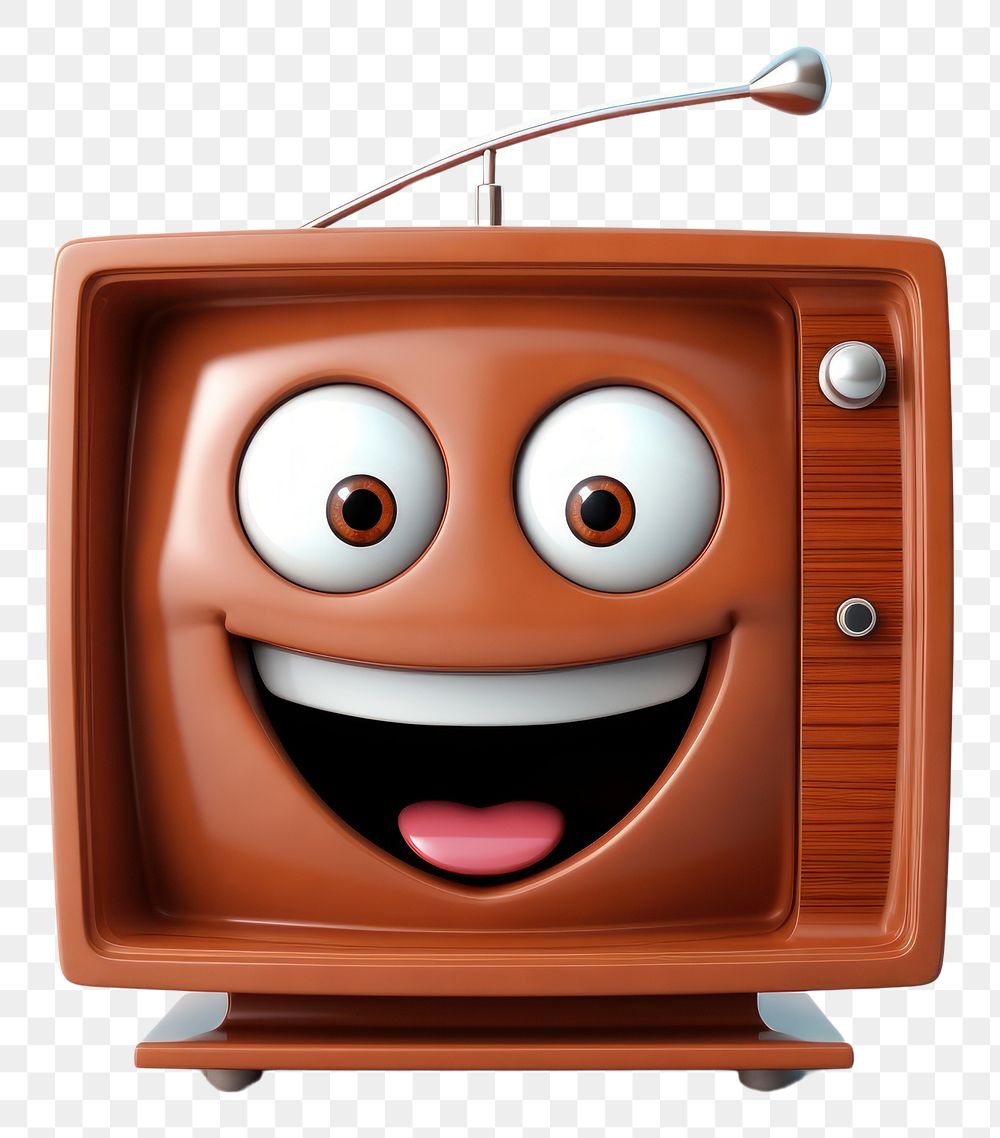 PNG  Television cartoon white background anthropomorphic. AI generated Image by rawpixel.