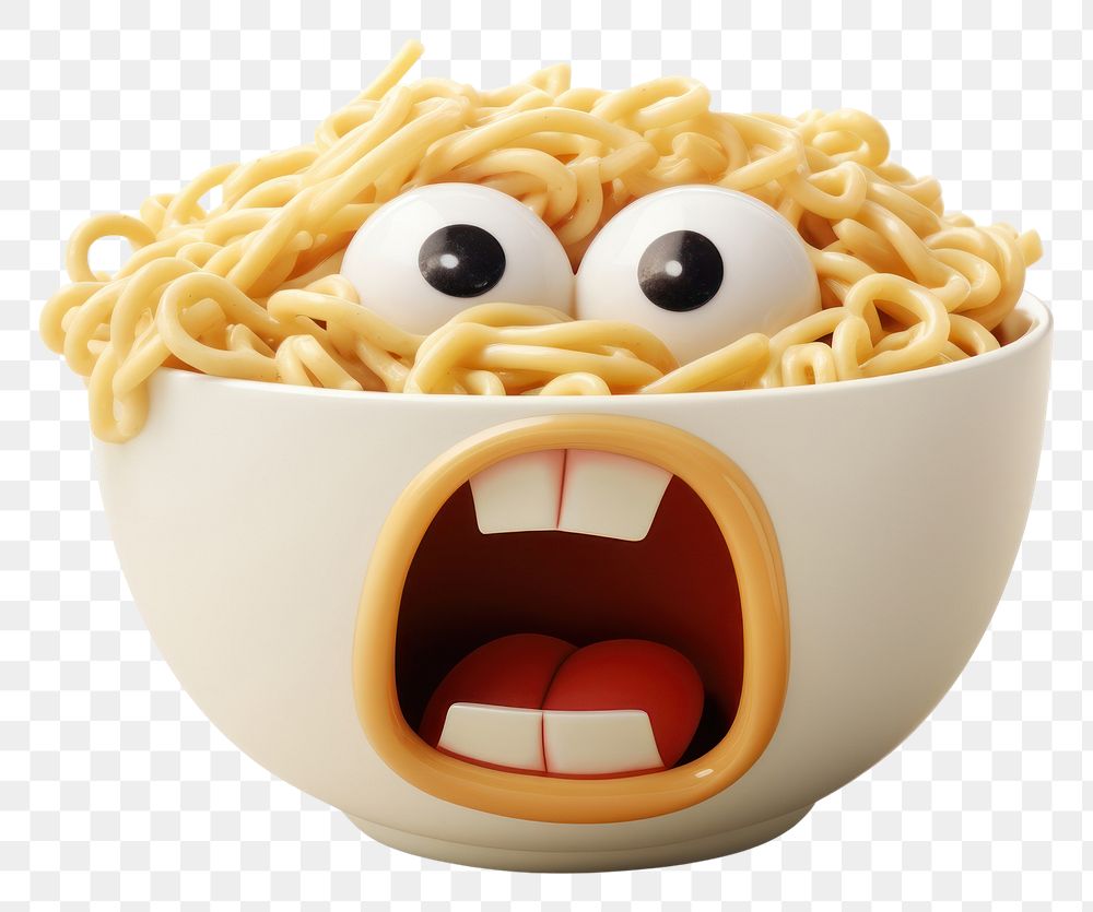 PNG  Bowl of noodle cartoon food medication. AI generated Image by rawpixel.