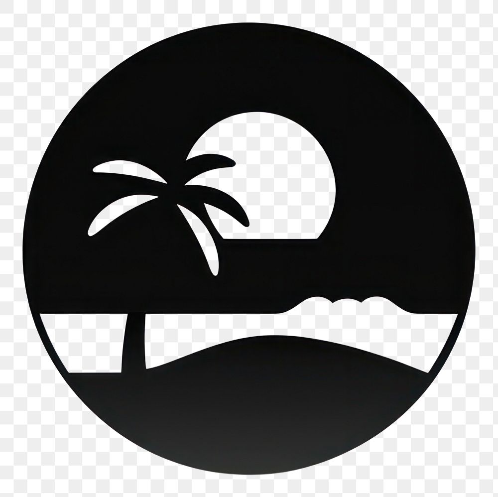 PNG Beach silhouette symbol shape. AI generated Image by rawpixel.