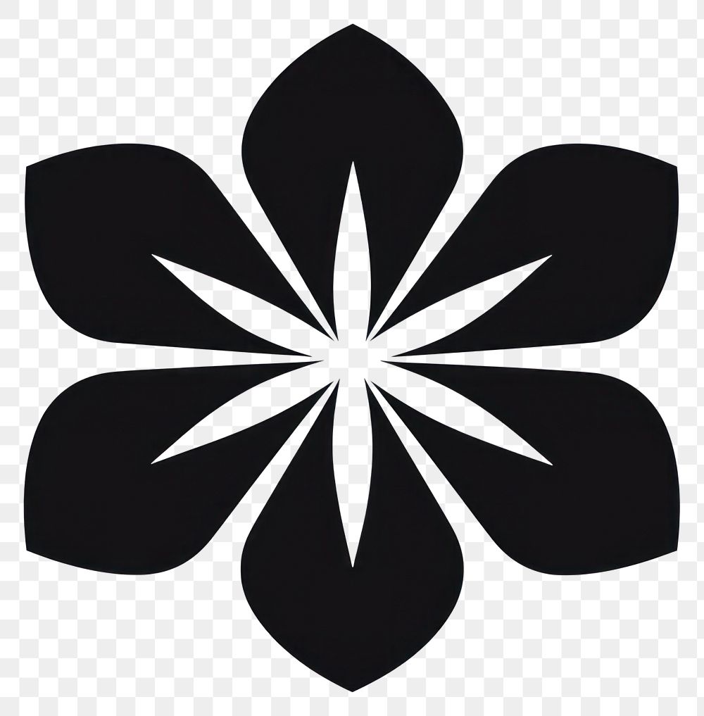 PNG Flower symbol shape white. AI generated Image by rawpixel.