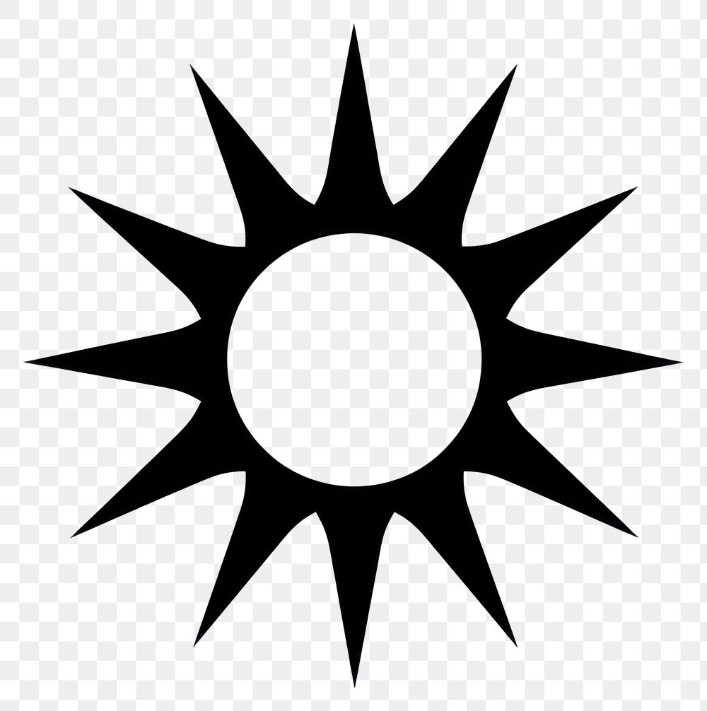 PNG Sun shape white black. AI generated Image by rawpixel.