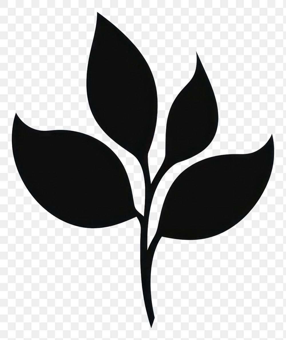 PNG Plant silhouette black white. AI generated Image by rawpixel.