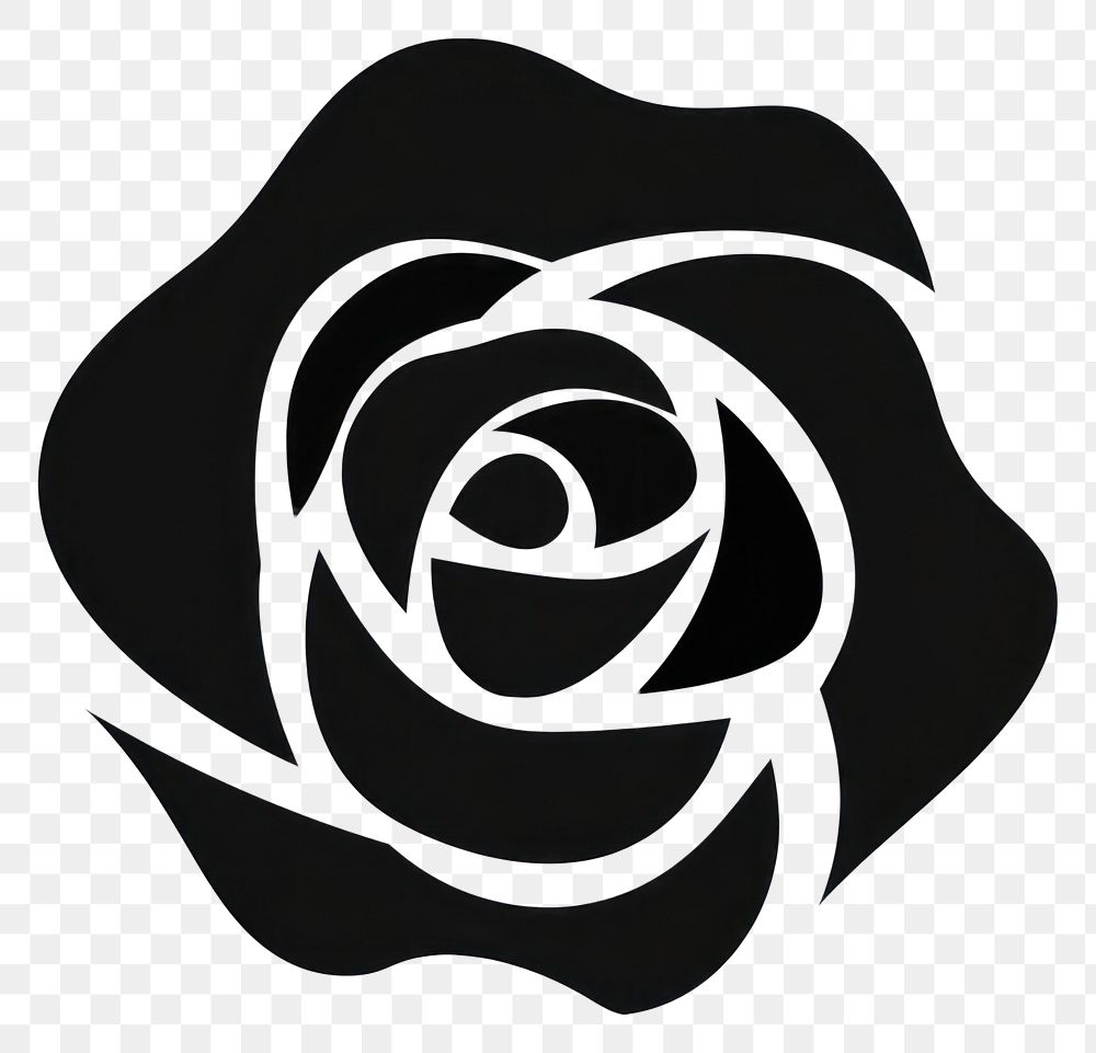 PNG Rose shape white black. AI generated Image by rawpixel.