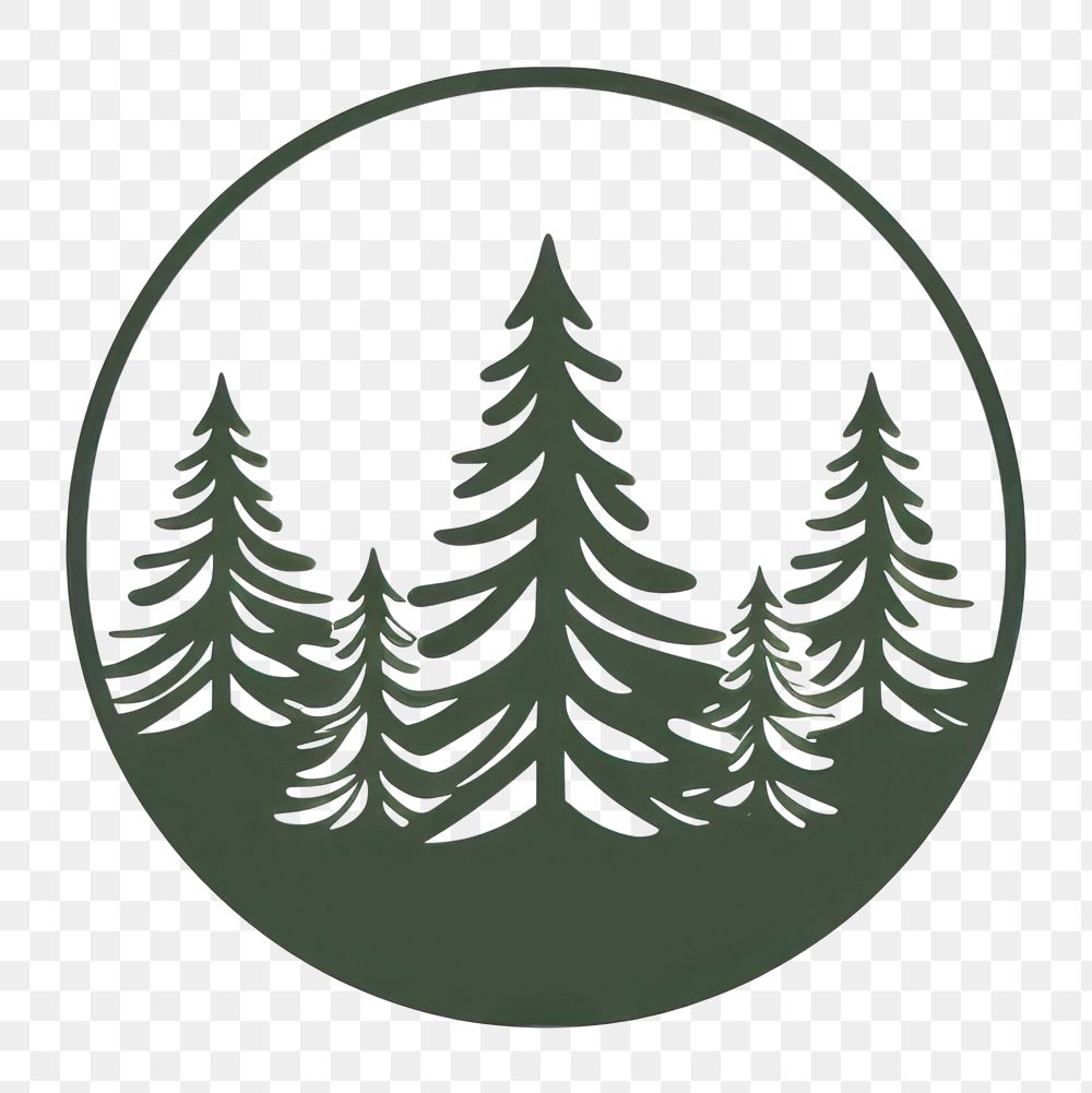PNG A forest logo circle plant tree. AI generated Image by rawpixel.