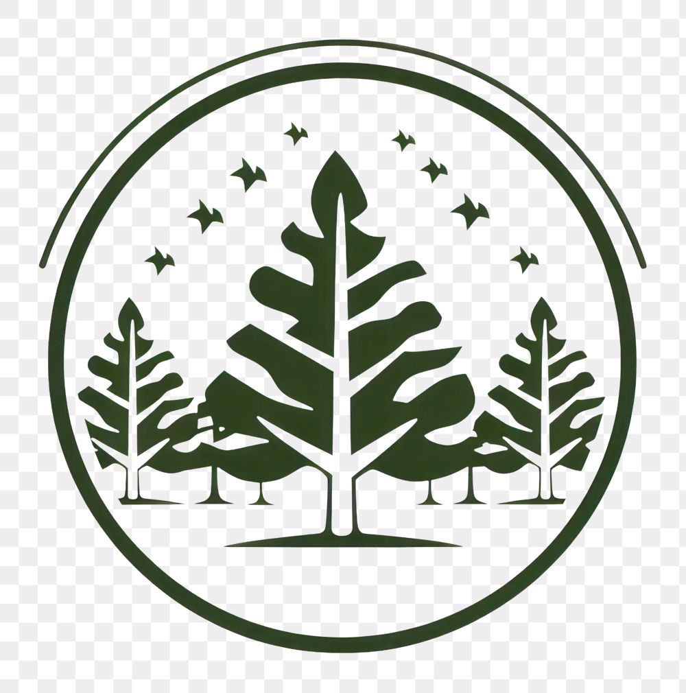 PNG A forest logo circle plant leaf. AI generated Image by rawpixel.