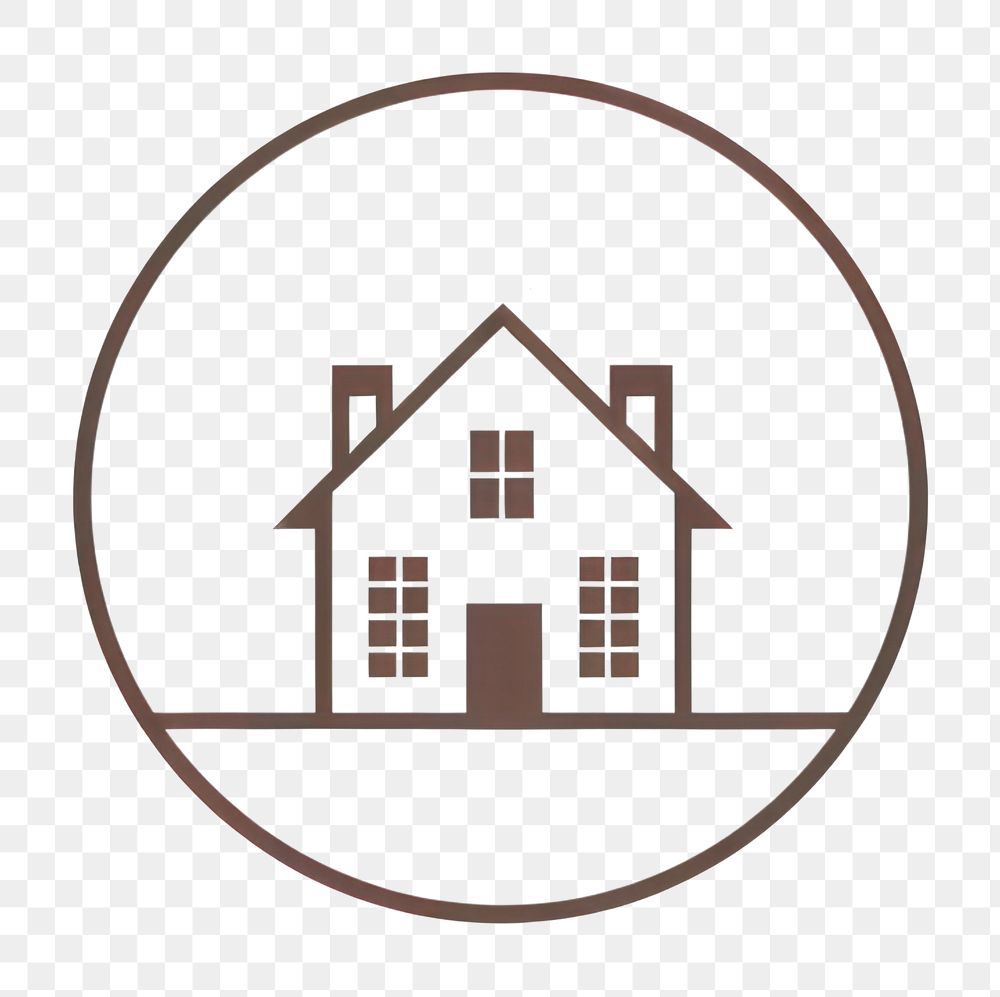 PNG A house logo circle line architecture. AI generated Image by rawpixel.