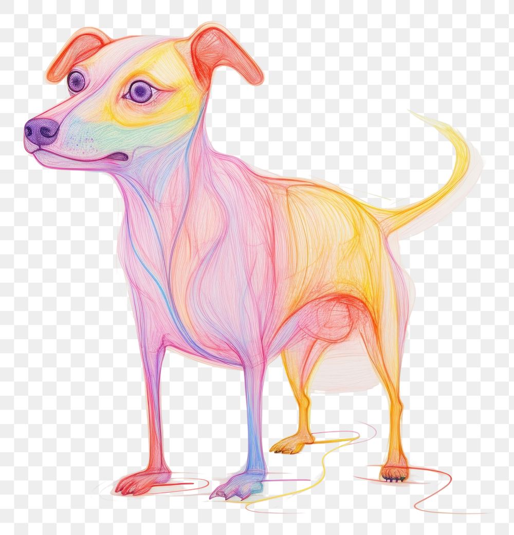 PNG A dog drawing mammal animal. AI generated Image by rawpixel.