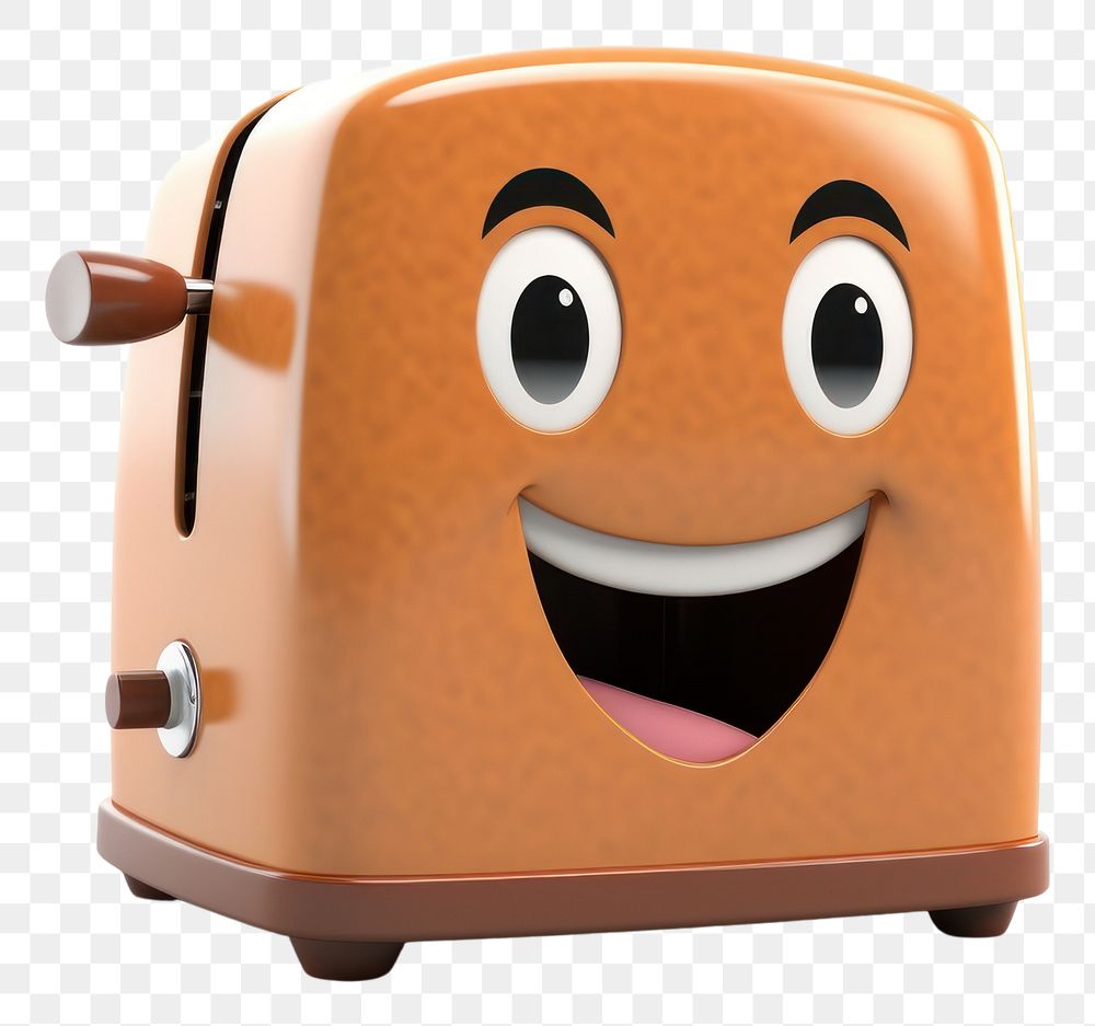 PNG Toaster face white background anthropomorphic. AI generated Image by rawpixel.