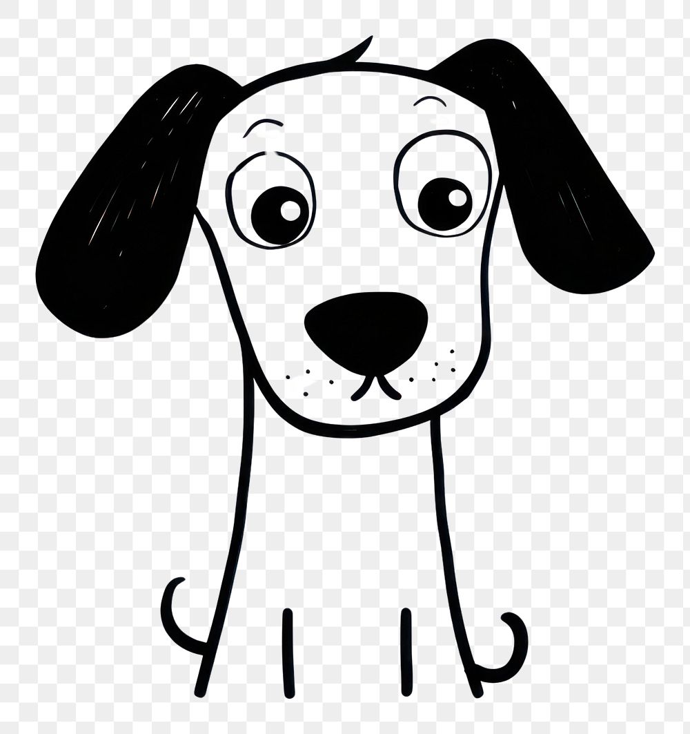 PNG Black and white minimalist Hand Drawn of dog drawing animal mammal. AI generated Image by rawpixel.