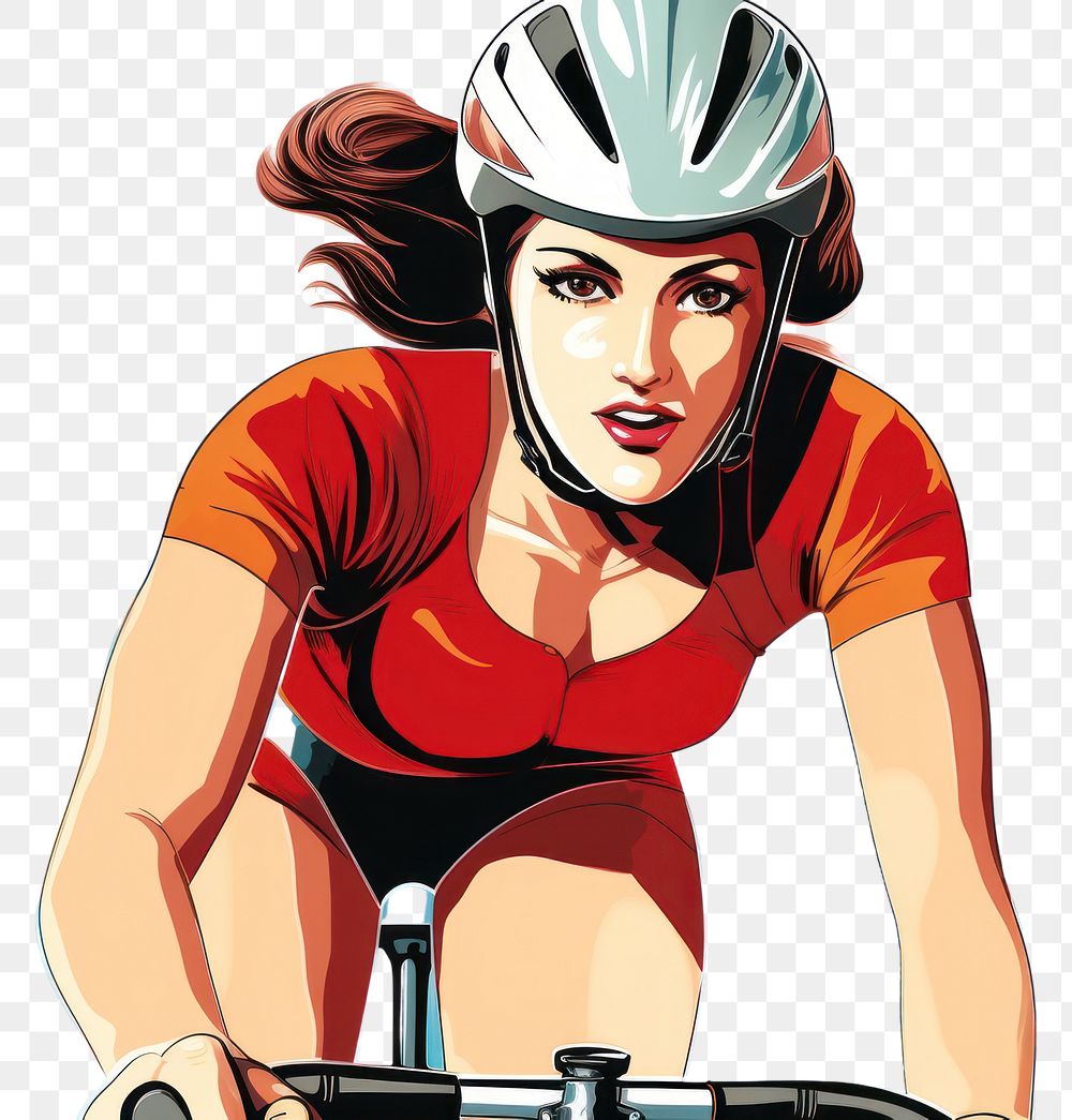 PNG A cycling woman bicycle vehicle helmet. AI generated Image by rawpixel.