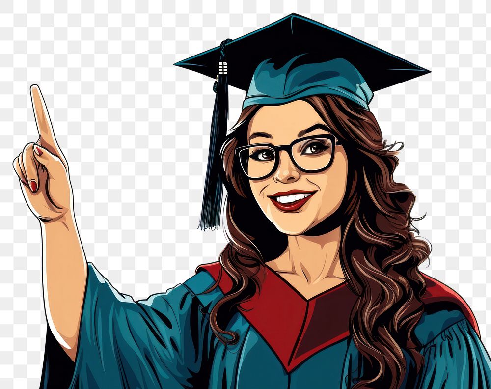 PNG University student woman presenting something with her hand graduation education adult. AI generated Image by rawpixel.