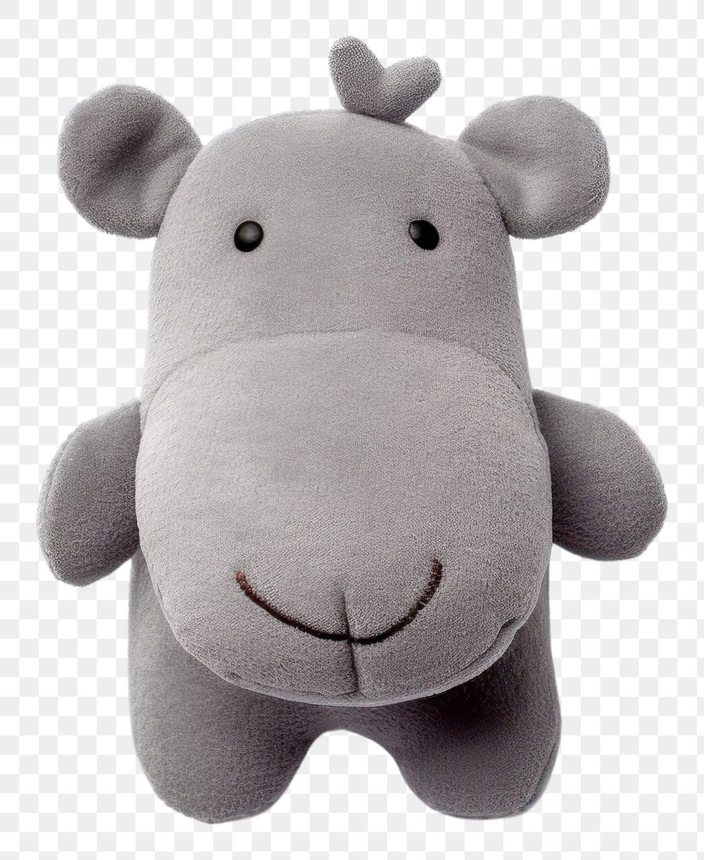 PNG  A hippopotamus toy cartoon plush. AI generated Image by rawpixel.