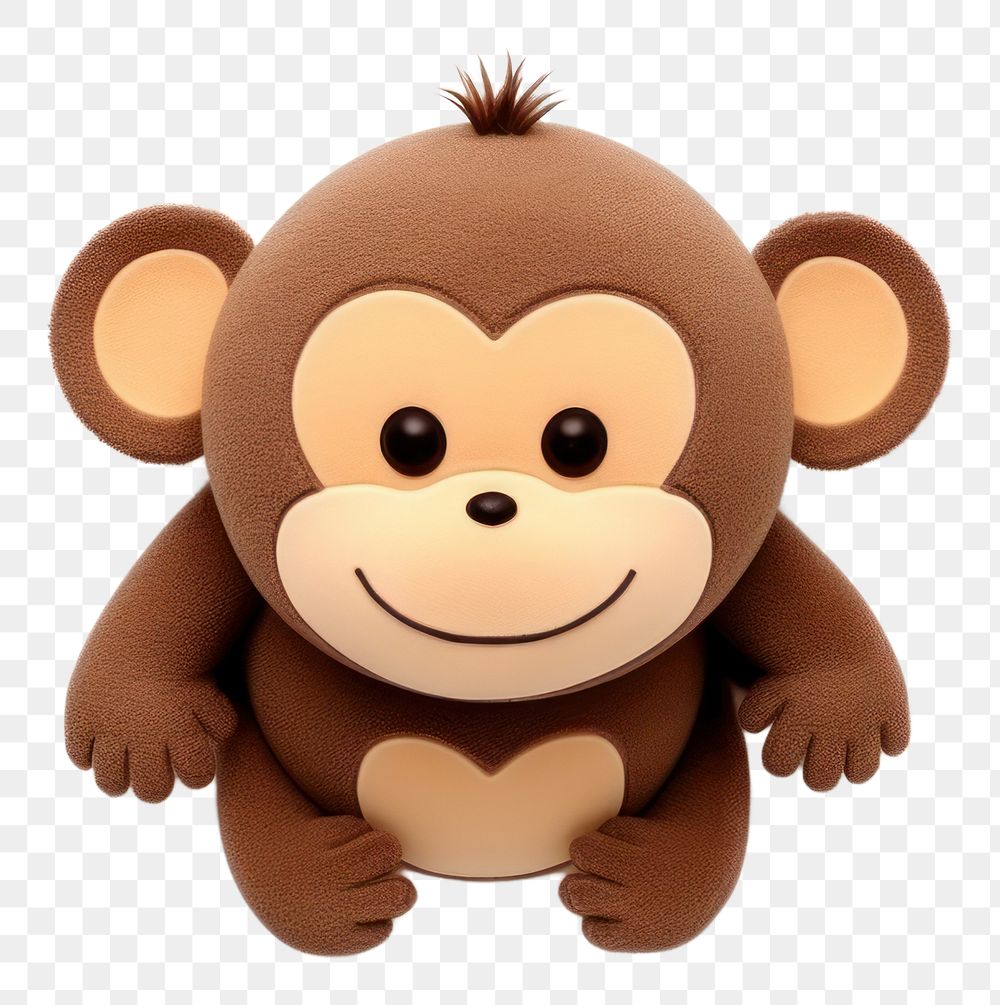 PNG  Full body of a monkey animal plush cute. AI generated Image by rawpixel.