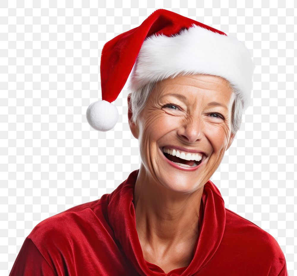 PNG  Christmas portrait laughing smiling. AI generated Image by rawpixel.
