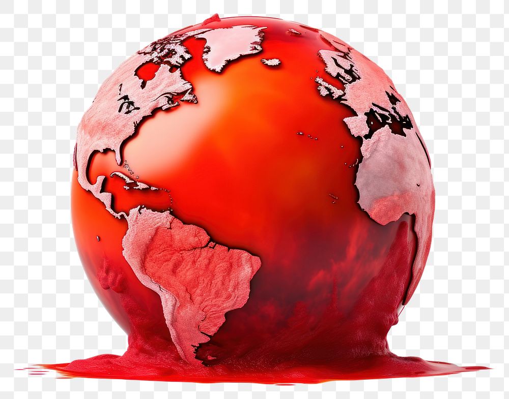 PNG The world melts sphere planet globe. AI generated Image by rawpixel.