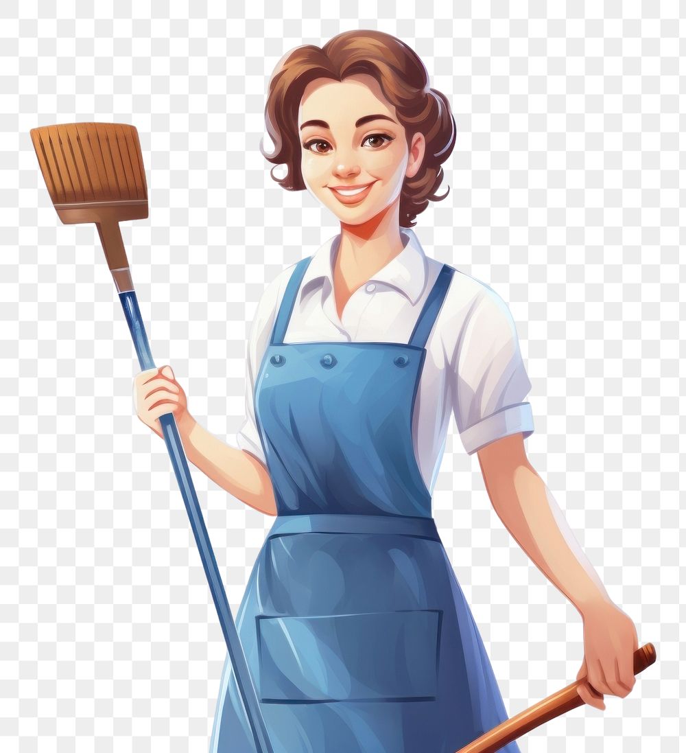 PNG Cleaning smiling cartoon adult. AI generated Image by rawpixel.