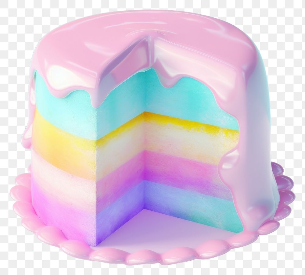 PNG Cake dessert rainbow icing. AI generated Image by rawpixel.