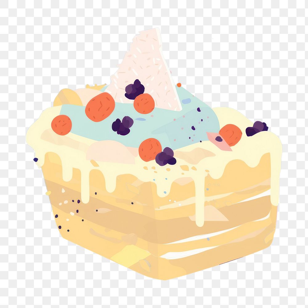 PNG Cake dessert cartoon food. AI generated Image by rawpixel.