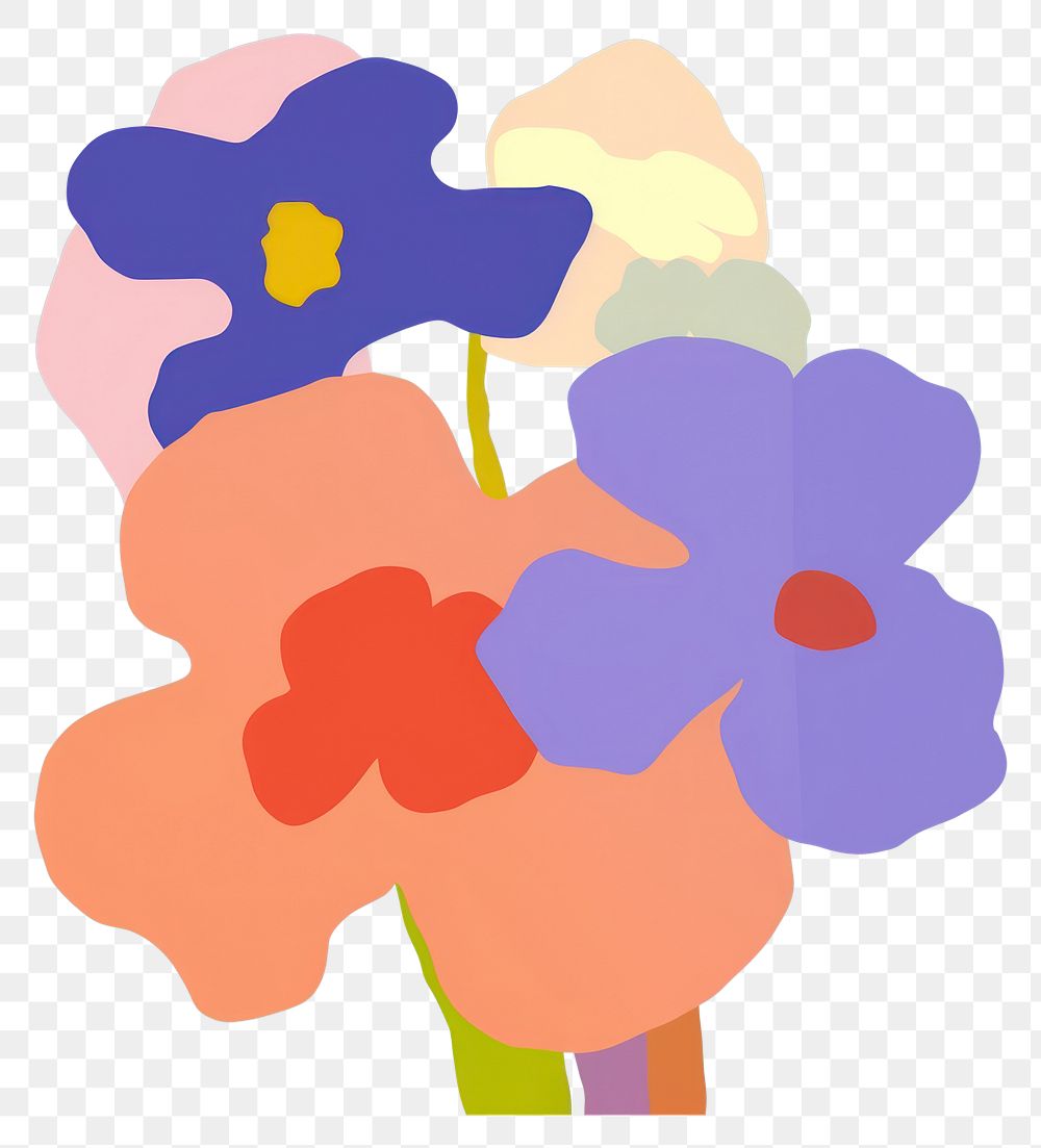 PNG Flower cartoon drawing petal. AI generated Image by rawpixel.