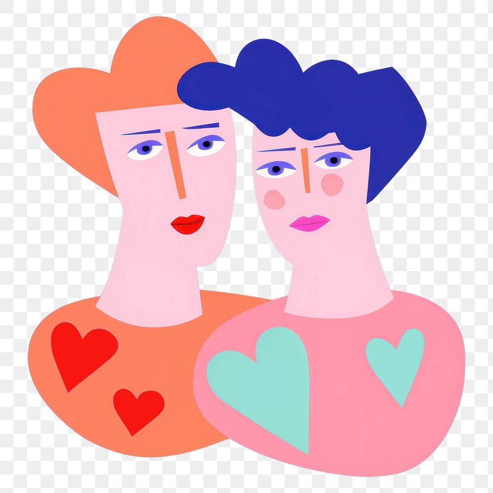 PNG Lover couple cartoon drawing painting. AI generated Image by rawpixel.