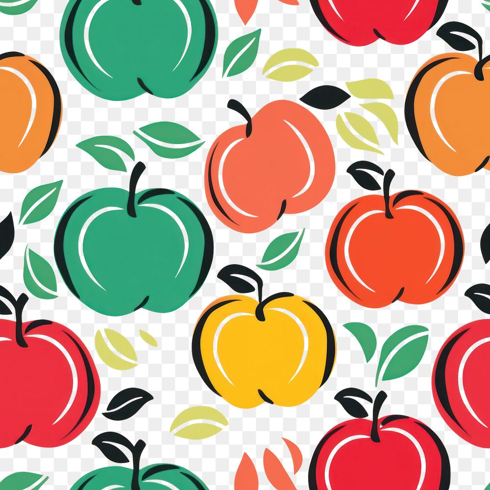 PNG Apple pattern backgrounds fruit. AI generated Image by rawpixel.