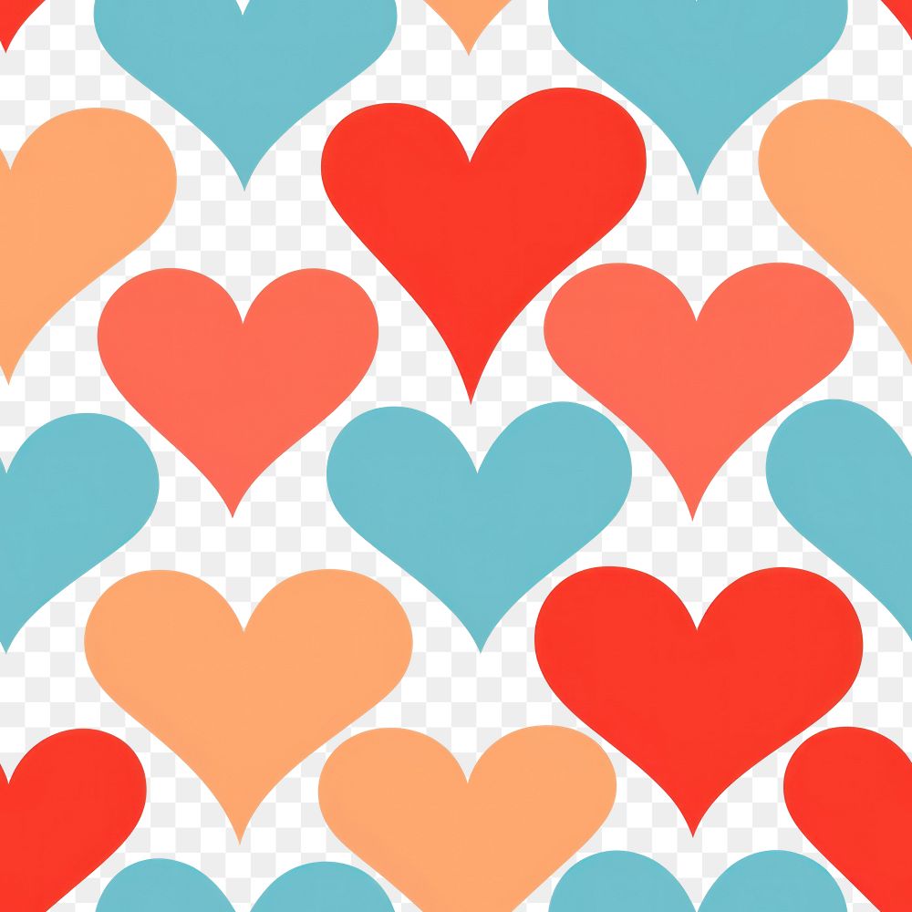 PNG Heart pattern backgrounds repetition. AI generated Image by rawpixel.