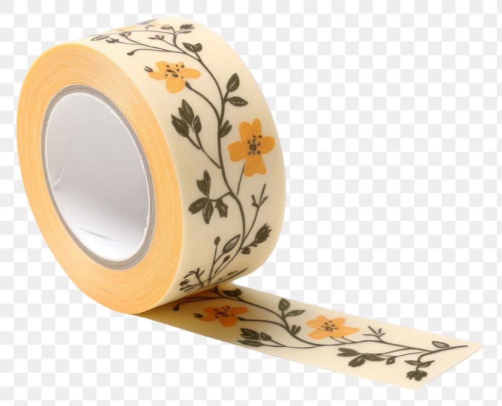 PNG  Flower tape white background pattern. AI generated Image by rawpixel.