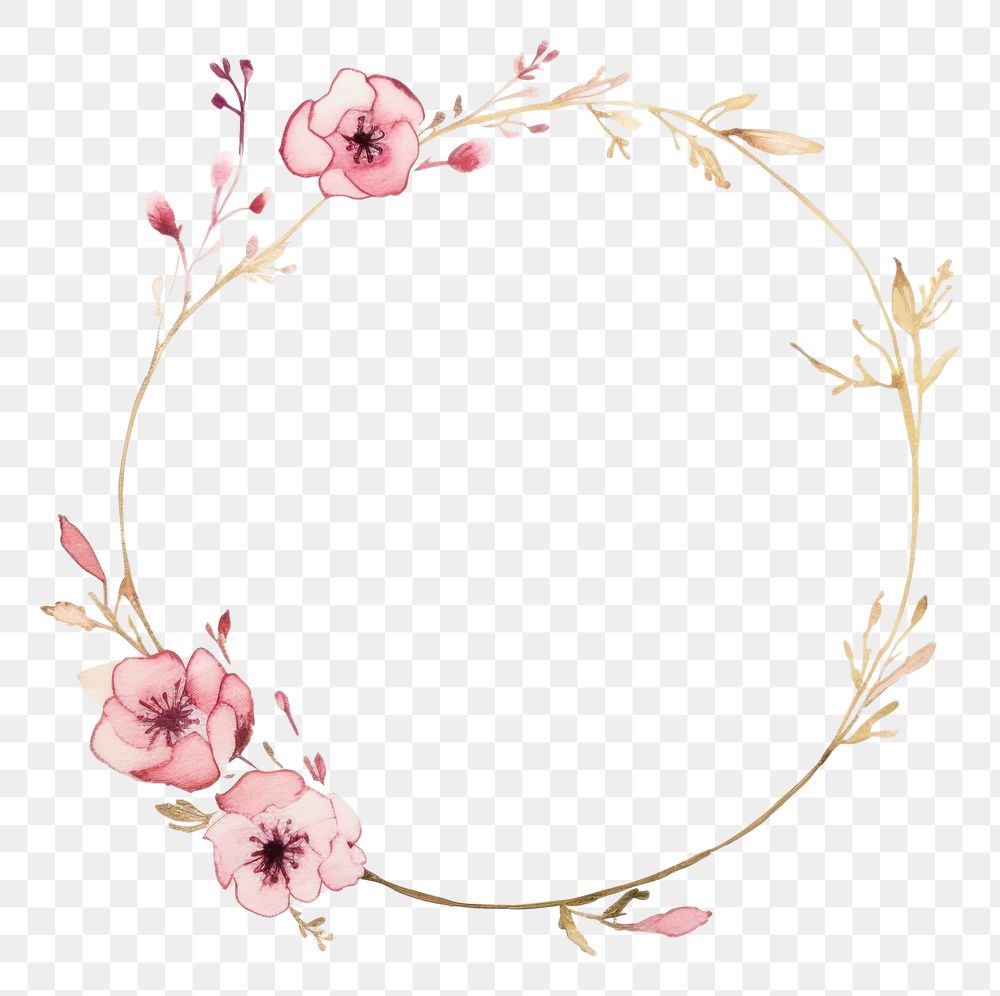 PNG Pink flower wreath pattern plant art