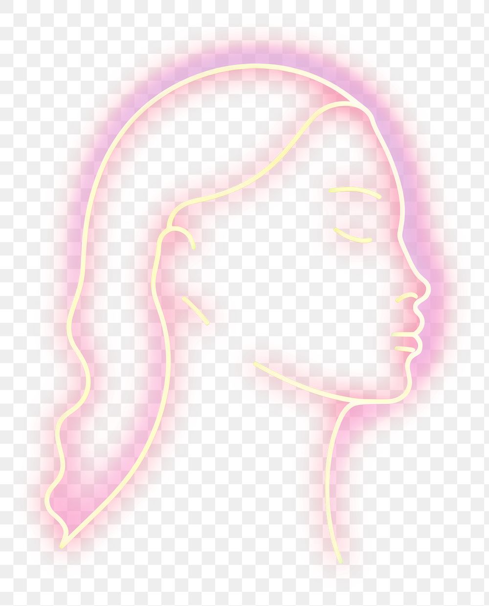 PNG Pastel neon woman light illuminated astronomy. AI generated Image by rawpixel.