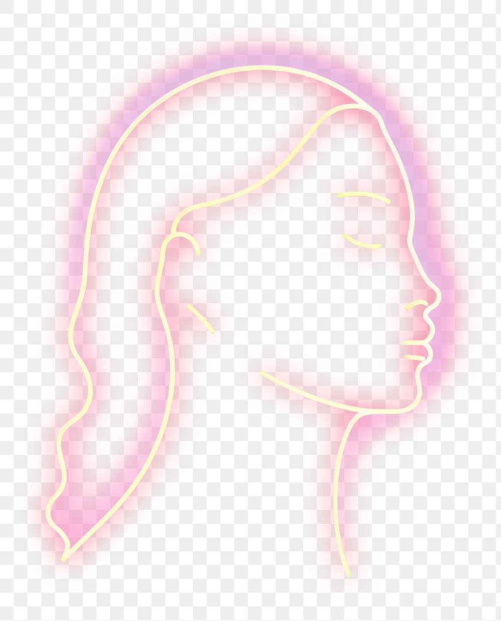 PNG Pastel neon woman light illuminated astronomy. 