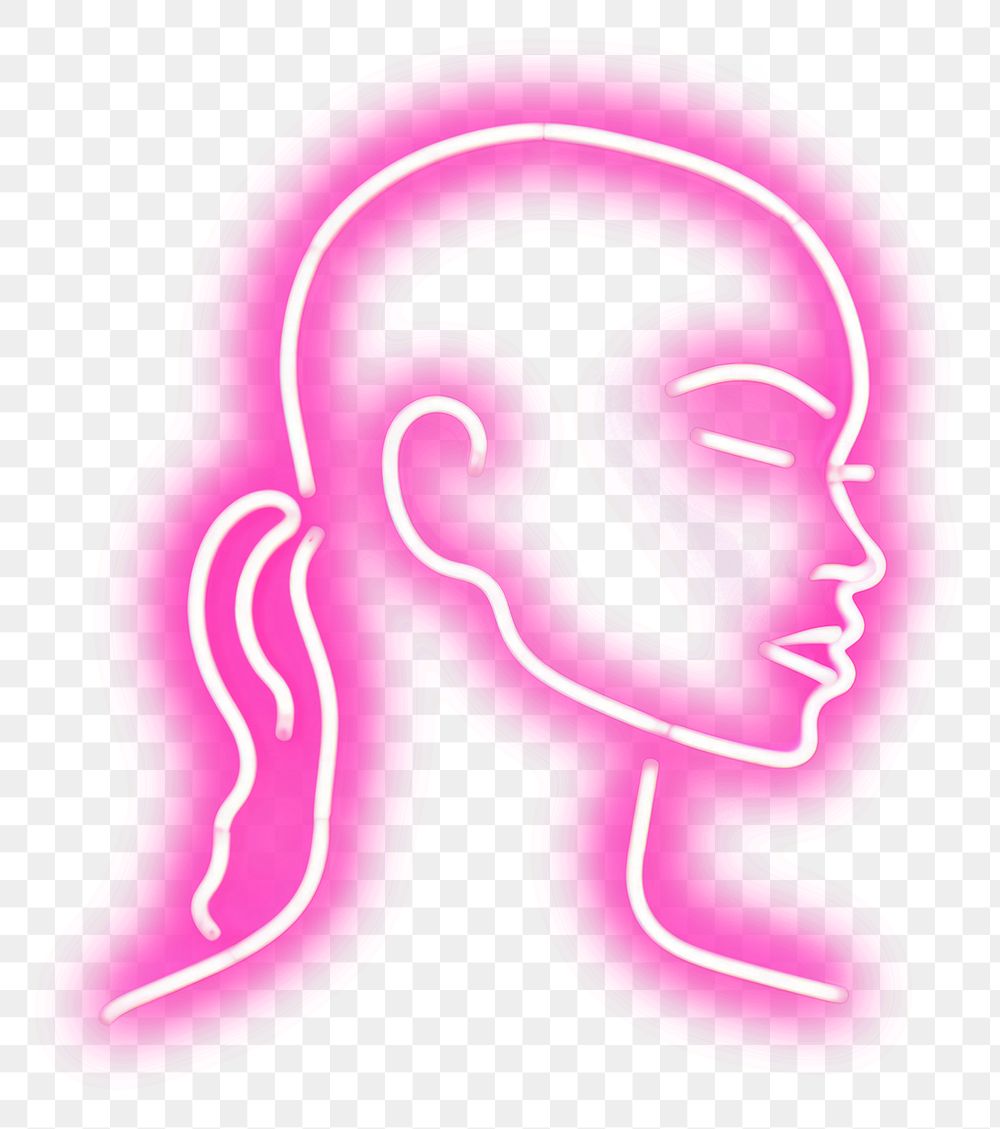 PNG Pastel neon woman light illuminated creativity. AI generated Image by rawpixel.