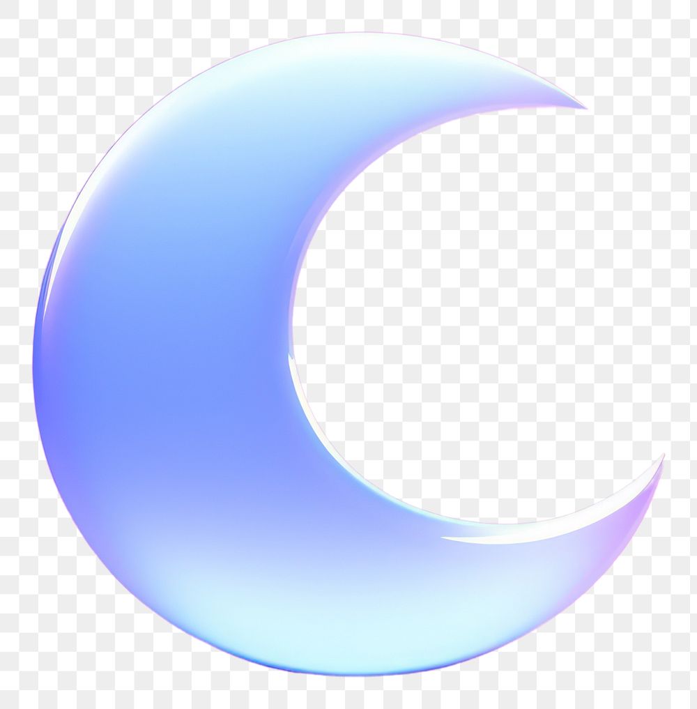 PNG Pastel neon blue moon night astronomy crescent. AI generated Image by rawpixel.