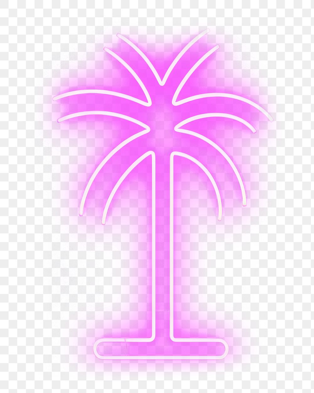 PNG Pastel neon coconut tree light purple night. AI generated Image by rawpixel.