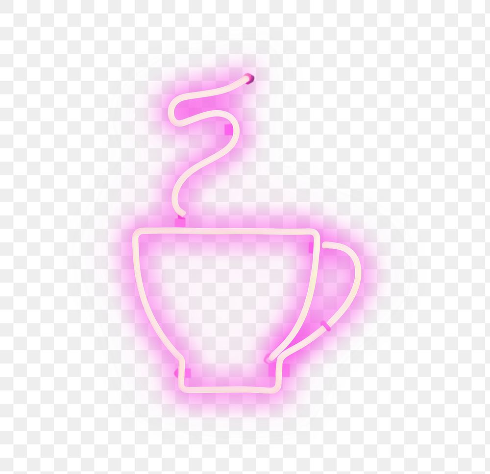 PNG Pastel neon coffee light purple sign. AI generated Image by rawpixel.