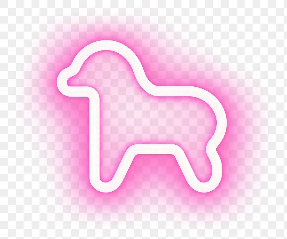 PNG Pastel neon dog walking light illuminated livestock. AI generated Image by rawpixel.