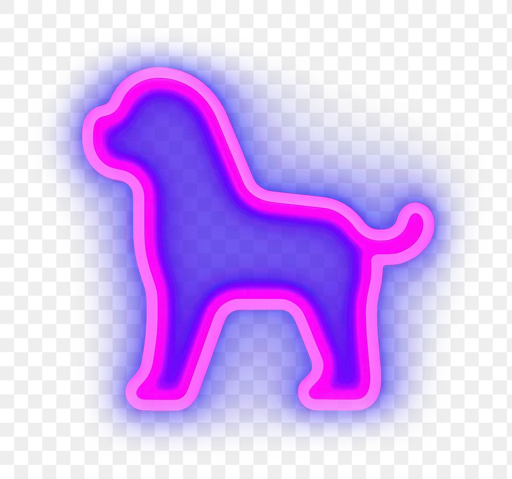 PNG Pastel neon dog walking light purple representation. AI generated Image by rawpixel.