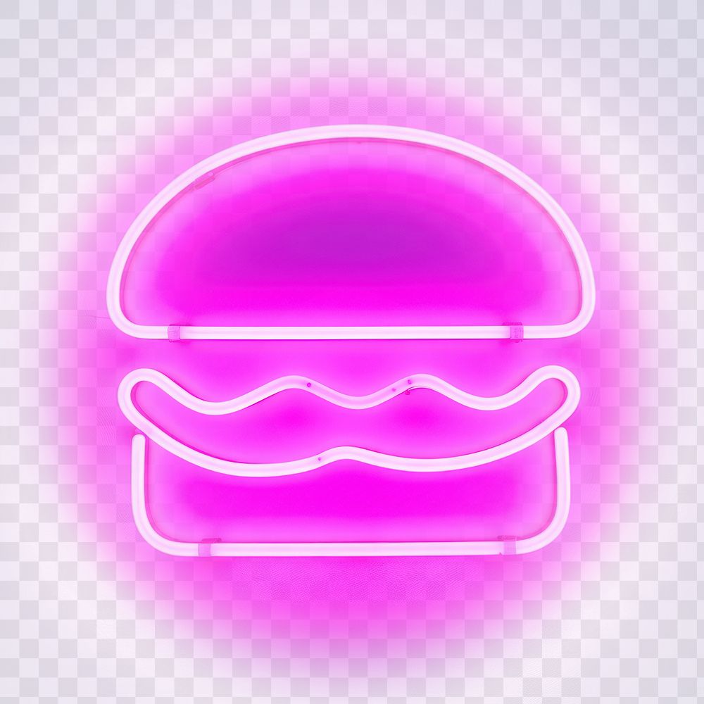 PNG Pastel neon hamburger light sign illuminated. AI generated Image by rawpixel.