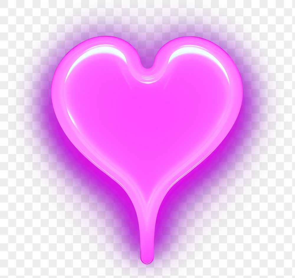 PNG Pastel neon melting heart light purple night. AI generated Image by rawpixel.