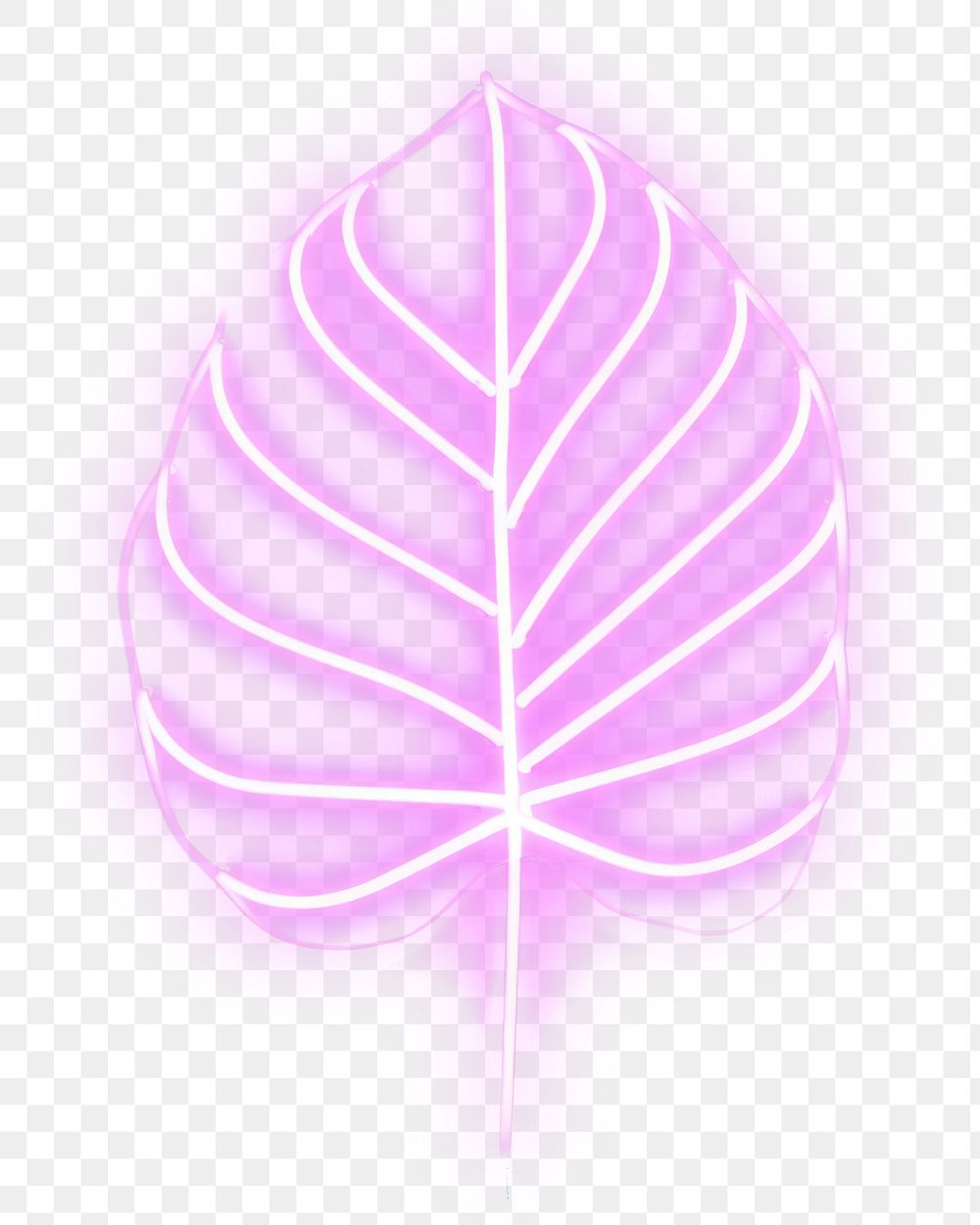 PNG Pastel neon monstera leaf light purple sign. AI generated Image by rawpixel.
