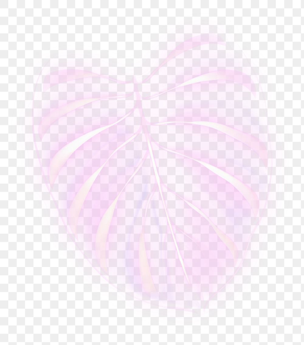 PNG Pastel neon monstera leaf light purple heart. AI generated Image by rawpixel.