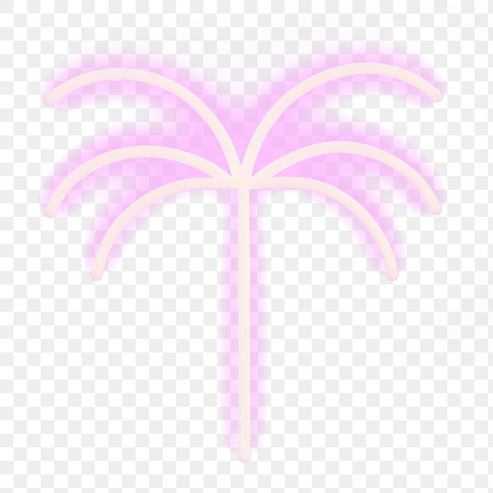 PNG Pastel neon palm tree purple symbol light. AI generated Image by rawpixel.