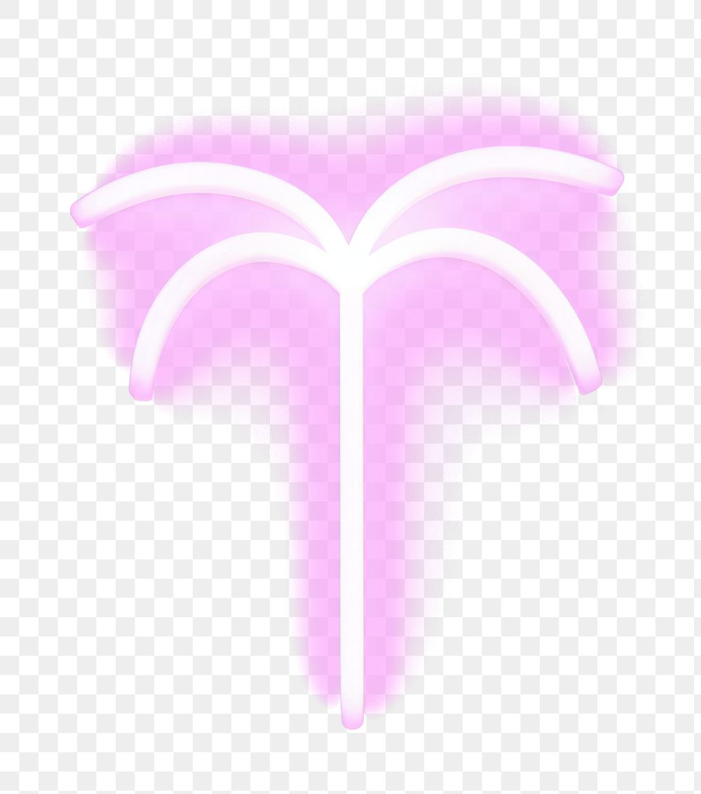 PNG Pastel neon palm tree light purple sign. AI generated Image by rawpixel.