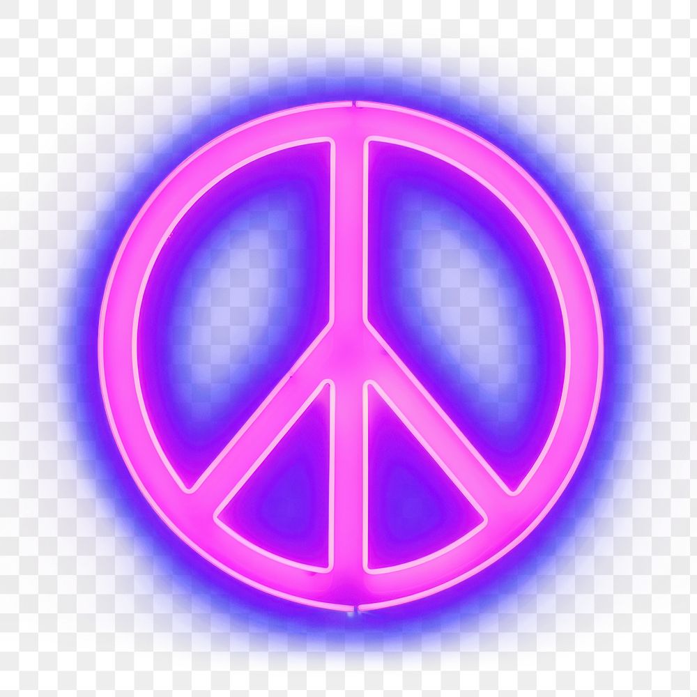 PNG Pastel neon peace sign light purple illuminated. AI generated Image by rawpixel.