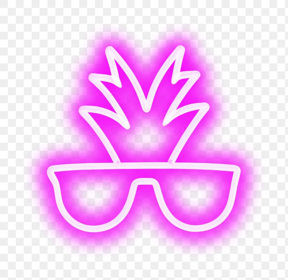 PNG Pastel neon pineapple light sunglasses purple. AI generated Image by rawpixel.