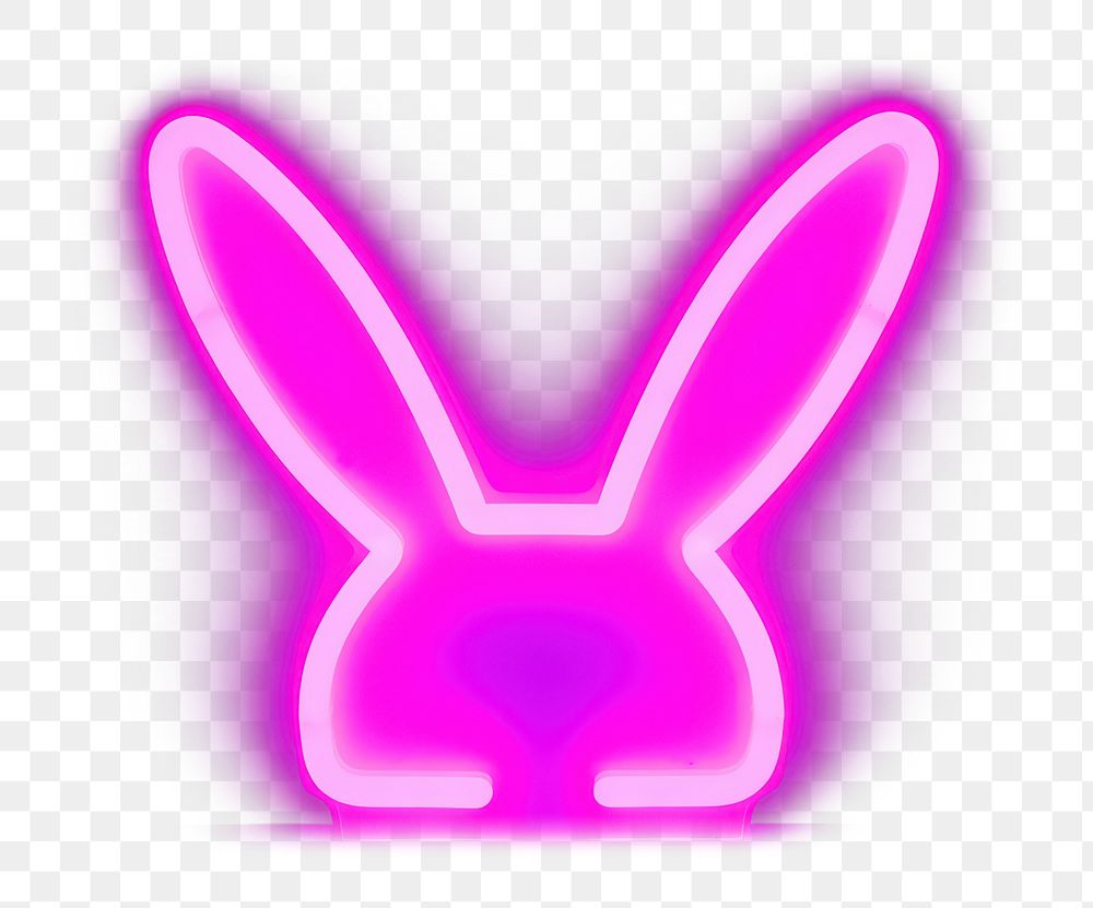 PNG Pastel neon rabbit light sign representation. AI generated Image by rawpixel.