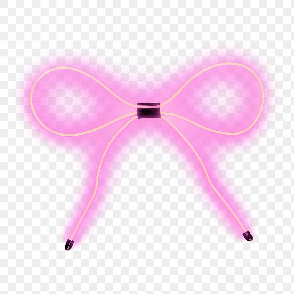 PNG Pastel neon ribbon bow light purple line. AI generated Image by rawpixel.